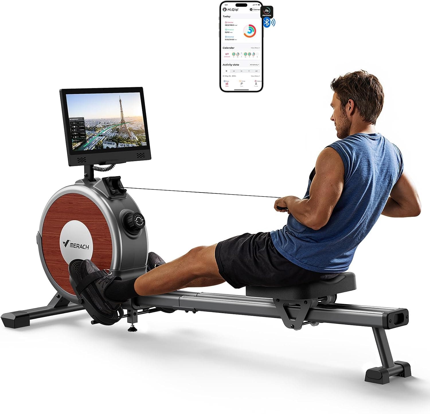 MERACH Rudergerät MR-R02 mit 15,6-Zoll-Display — MERACH