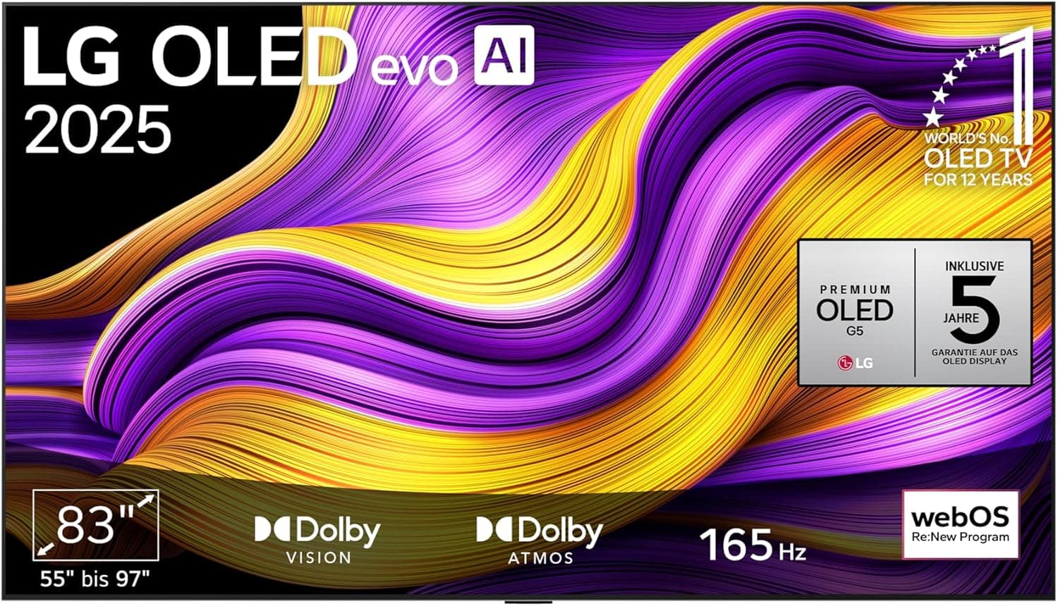 LG OLED83G5 83" 4K OLED evo Gallery Edition (2025) — LG
